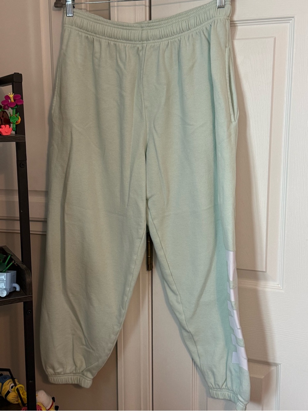 Victoria’s Secret PINK Mint Green Jogger Sweatpants White Logo